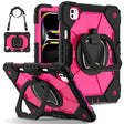For iPad Pro 11 2024 Contrast Color Robot Silicone Hybrid PC Tablet Case(Black Rose Red) - iPad Pro 11 2024 Cases by PMC TechLife | Online Shopping South Africa | PMC TechLife | Buy Now Pay Later Mobicred