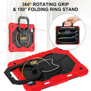 For iPad Pro 11 2024 Contrast Color Robot Silicone Hybrid PC Tablet Case(Red Black)