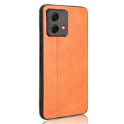 For Motorola Moto G84 5G Cow Pattern Sewing Back Cover Phone Case(Orange)