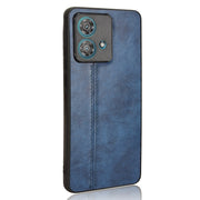 For Motorola Edge 40 Neo 5G Cow Pattern Sewing Back Cover Phone Case(Blue)
