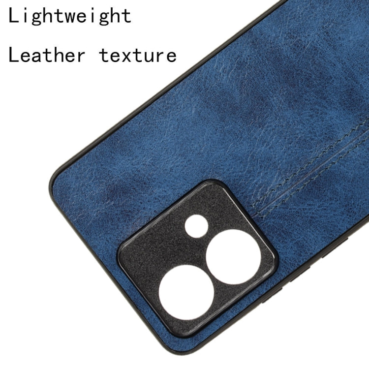 For Motorola Edge 40 Neo 5G Cow Pattern Sewing Back Cover Phone Case(Blue)
