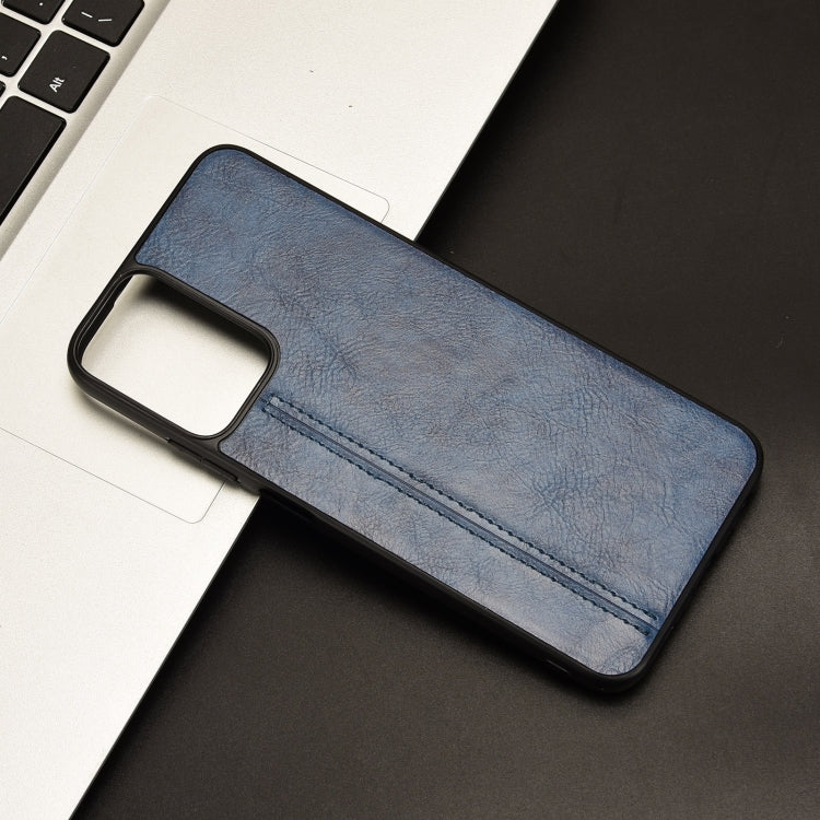For Motorola Moto G Power 5G 2024 Cow Pattern Sewing Back Cover Phone Case(Blue)
