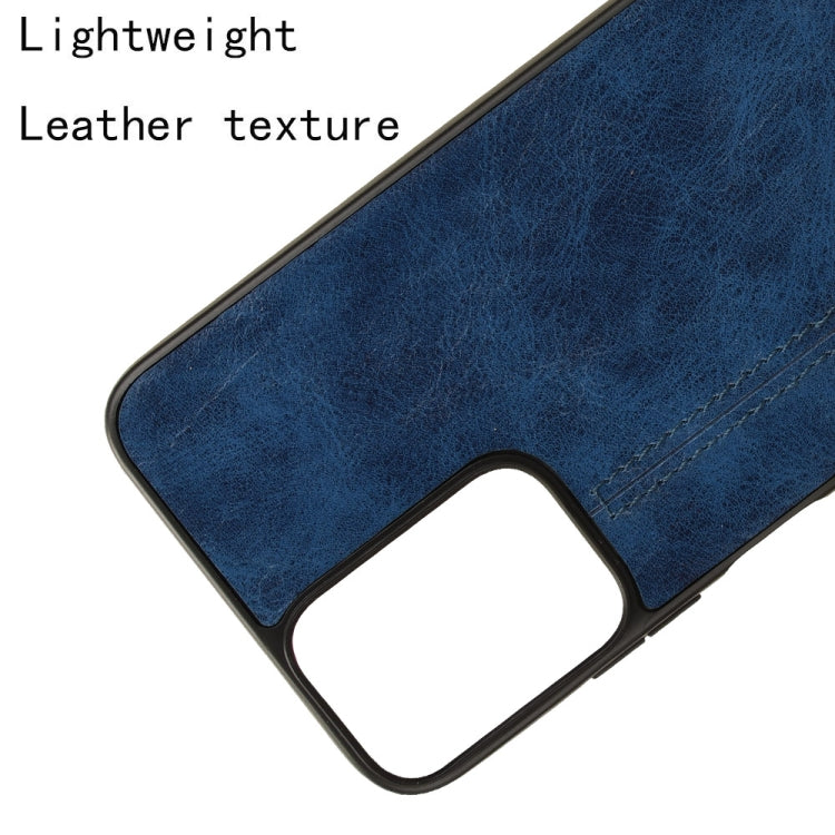 For Motorola Moto G Power 5G 2024 Cow Pattern Sewing Back Cover Phone Case(Blue)