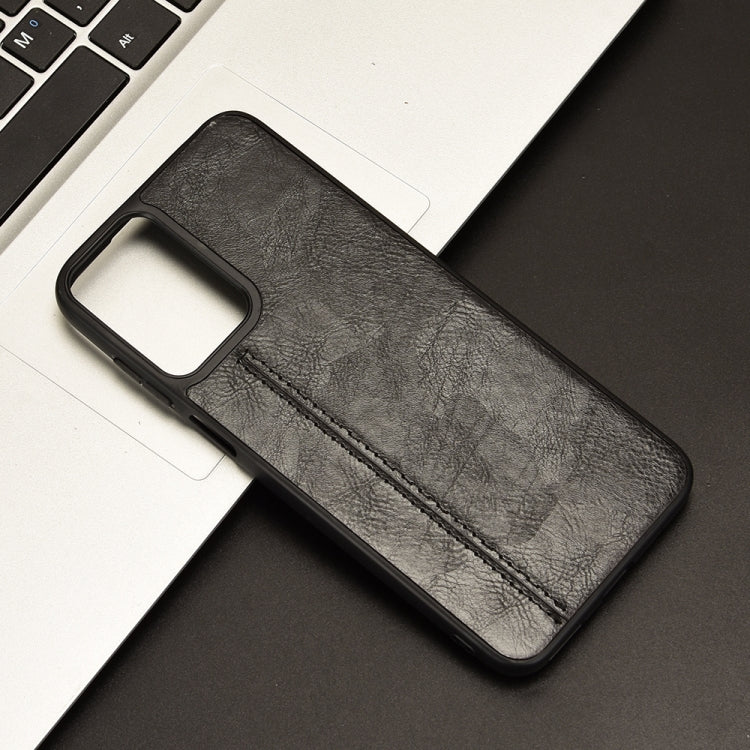 For Motorola Moto G Play 4G 2024 Cow Pattern Sewing Back Cover Phone Case(Black)