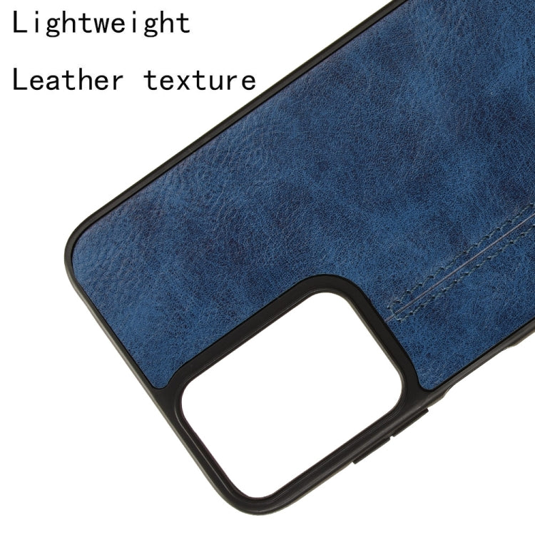 For Motorola Moto G Play 4G 2024 Cow Pattern Sewing Back Cover Phone Case(Blue)