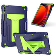 For Samsung Galaxy Tab S9 FE+ / S9+ T Holder Robot Silicone Hybrid PC Tablet Case(Navy Yellow Green) - Galaxy Tab S9+ Cases by PMC Jewellery | Online Shopping South Africa | PMC Jewellery | Buy Now Pay Later Mobicred
