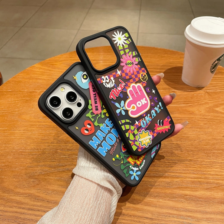 For iPhone 15 Trendy Graffiti Noctilucent Phone Cases(Make Money)