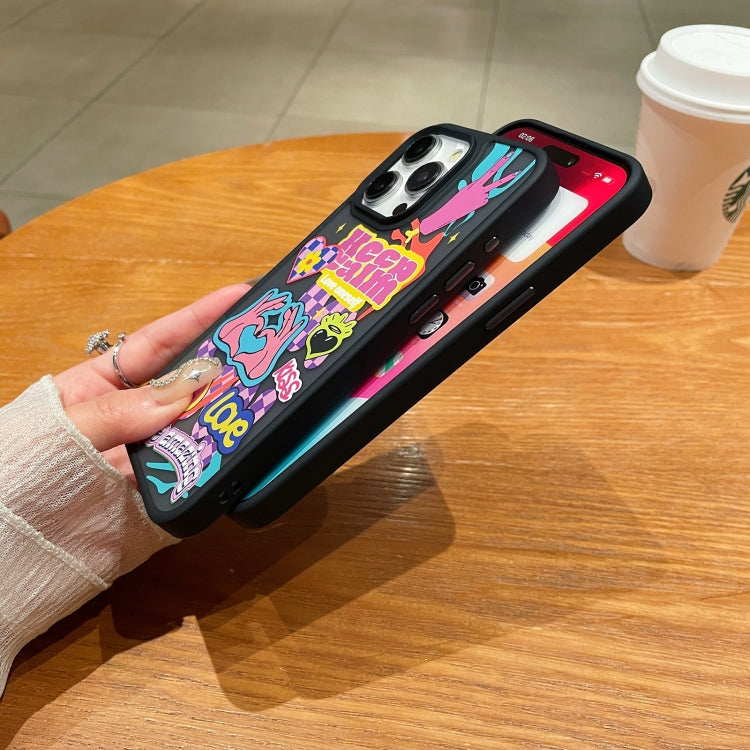 For iPhone 15 Trendy Graffiti Noctilucent Phone Cases(Make Money)