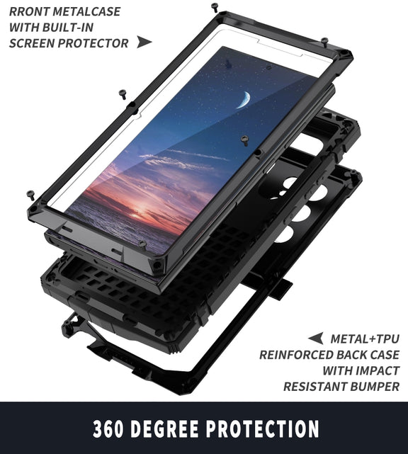 For Samsung Galaxy S24 Ultra 5G R-JUST Life Water-resistant Dustproof Shockproof Phone Case(Black)