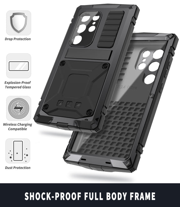 For Samsung Galaxy S24 Ultra 5G R-JUST Life Water-resistant Dustproof Shockproof Phone Case(Black)