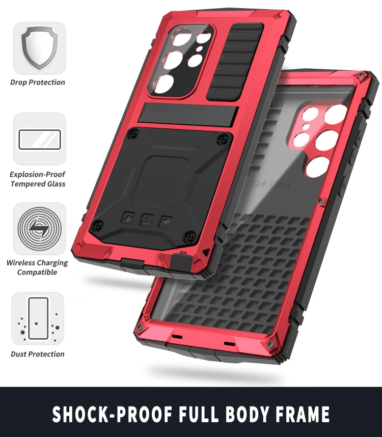 For Samsung Galaxy S24 Ultra 5G R-JUST Life Water-resistant Dustproof Shockproof Phone Case(Red)