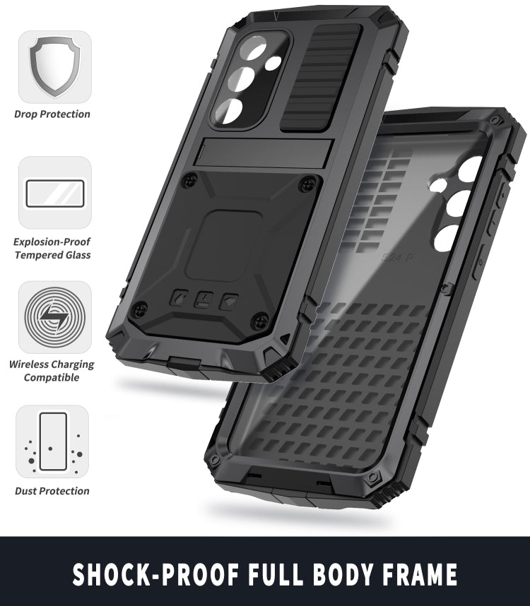 For Samsung Galaxy S24+ 5G R-JUST Life Water-resistant Dustproof Shockproof Phone Case(Black)