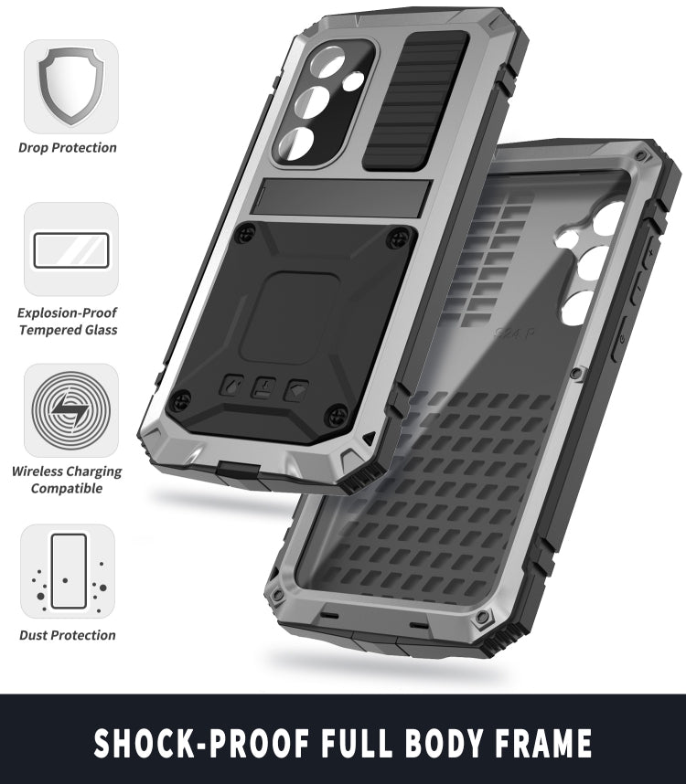 For Samsung Galaxy S24+ 5G R-JUST Life Water-resistant Dustproof Shockproof Phone Case(Silver)