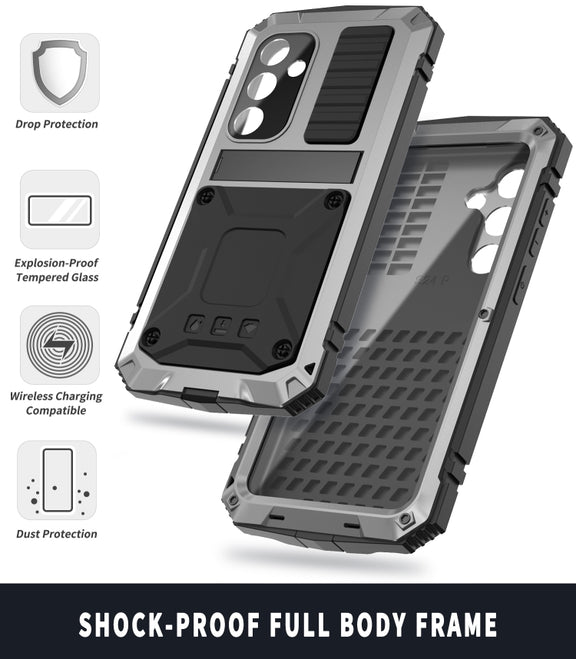 For Samsung Galaxy S24+ 5G R-JUST Life Water-resistant Dustproof Shockproof Phone Case(Silver)