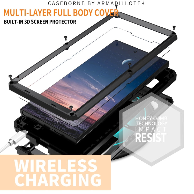 For Samsung Galaxy S24 Ultra 5G R-JUST Sliding Camera Life Water-resistant Holder Phone Case(Black)