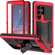 For Samsung Galaxy S24 Ultra 5G R-JUST Sliding Camera Life Waterproof Holder Phone Case(Red) - free shipping - PMC TechLife - Order now!
