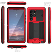 For Samsung Galaxy S24 Ultra 5G R-JUST Sliding Camera Life Water-resistant Holder Phone Case(Red)