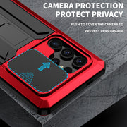 For Samsung Galaxy S24 Ultra 5G R-JUST Sliding Camera Life Water-resistant Holder Phone Case(Red)