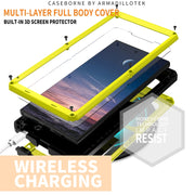 For Samsung Galaxy S24 Ultra 5G R-JUST Sliding Camera Life Water-resistant Holder Phone Case(Yellow)