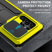 For Samsung Galaxy S24 Ultra 5G R-JUST Sliding Camera Life Water-resistant Holder Phone Case(Yellow)