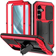 For Samsung Galaxy S24+ 5G R-JUST Sliding Camera Life Waterproof Holder Phone Case(Red) - free shipping - PMC TechLife - Order now!
