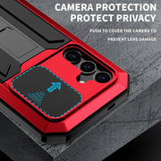 For Samsung Galaxy S24+ 5G R-JUST Sliding Camera Life Water-resistant Holder Phone Case(Red)