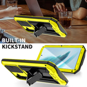 For Samsung Galaxy S24+ 5G R-JUST Sliding Camera Life Water-resistant Holder Phone Case(Yellow)