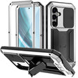 For Samsung Galaxy S24+ 5G R-JUST Sliding Camera Life Waterproof Holder Phone Case(Silver) - Galaxy S24+ 5G Cases by R-JUST | Online Shopping South Africa | PMC TechLife | Buy Now Pay Later Mobicred