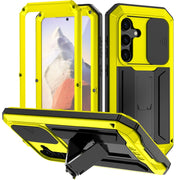 For Samsung Galaxy S24 5G R-JUST Sliding Camera Life Water-resistant Holder Phone Case(Yellow)