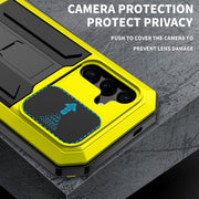 For Samsung Galaxy S24 5G R-JUST Sliding Camera Life Water-resistant Holder Phone Case(Yellow)
