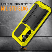For Samsung Galaxy S24 5G R-JUST Sliding Camera Life Water-resistant Holder Phone Case(Yellow)