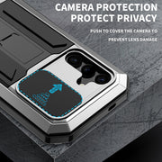 For Samsung Galaxy S24 5G R-JUST Sliding Camera Life Water-resistant Holder Phone Case(Silver)