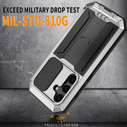 For Samsung Galaxy S24 5G R-JUST Sliding Camera Life Water-resistant Holder Phone Case(Silver)