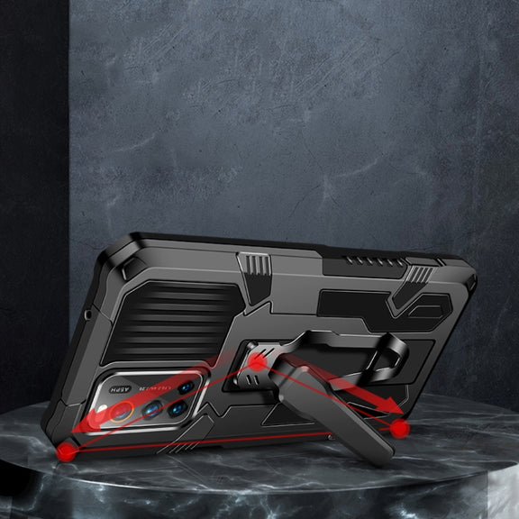 For Vivo V17 Pro Machine Armor Warrior Shockproof PC + TPU Protective Case(Black)