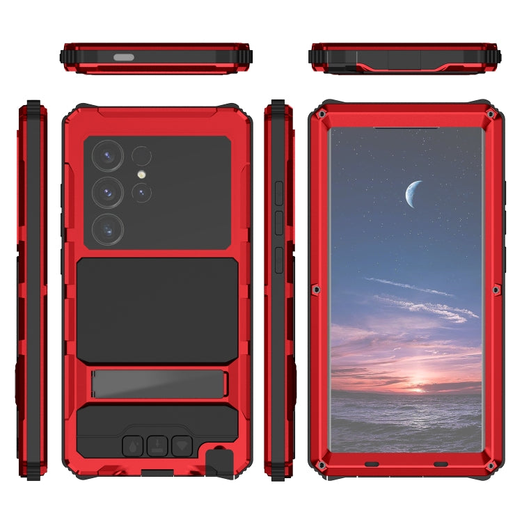 For Samsung Galaxy S24 Ultra 5G R-JUST Life Water-resistant Dustproof Shockproof Holder Phone Case(Red)