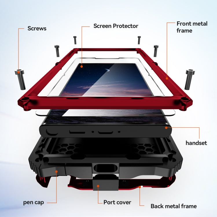 For Samsung Galaxy S24 Ultra 5G R-JUST Life Water-resistant Dustproof Shockproof Holder Phone Case(Red)