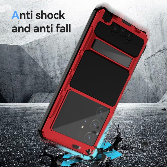 For Samsung Galaxy S24 Ultra 5G R-JUST Life Water-resistant Dustproof Shockproof Holder Phone Case(Red)