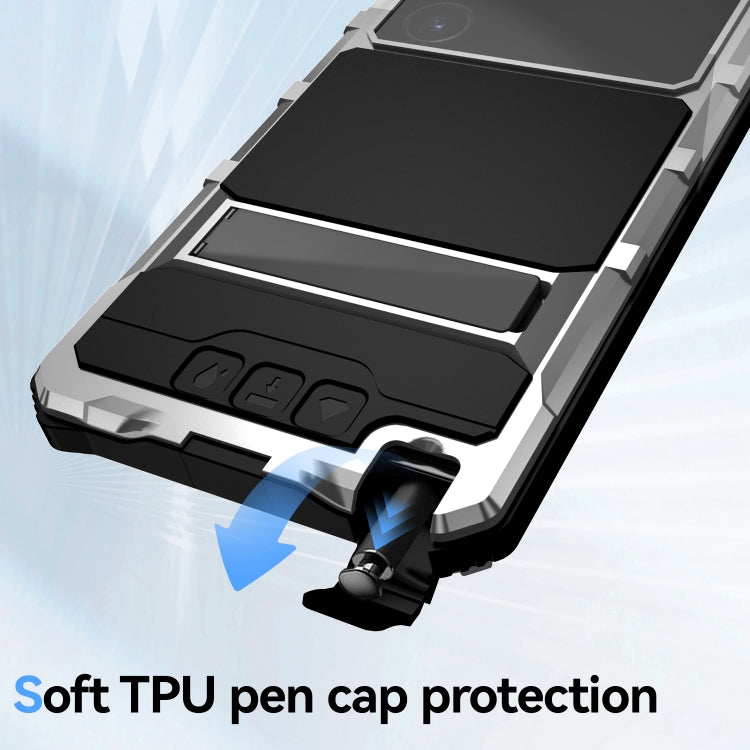 For Samsung Galaxy S24 Ultra 5G R-JUST Life Water-resistant Dustproof Shockproof Holder Phone Case(Silver)