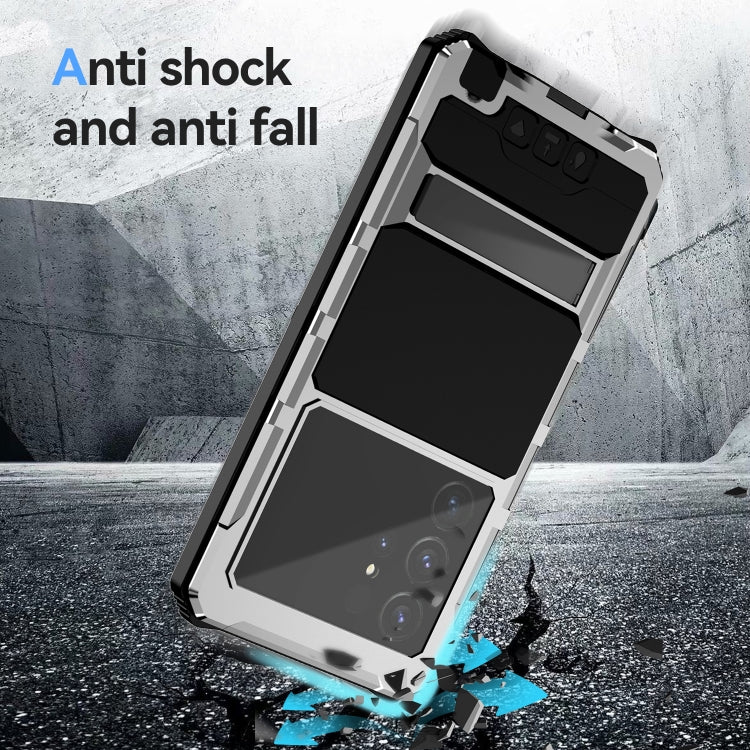 For Samsung Galaxy S24 Ultra 5G R-JUST Life Water-resistant Dustproof Shockproof Holder Phone Case(Silver)