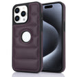 For iPhone 15 Pro Max Piano Key Hollow Cutout PU Phone Case(Dark Purple) - iPhone 15 Pro Max Cases by PMC TechLife | Online Shopping South Africa | PMC TechLife | Buy Now Pay Later Mobicred