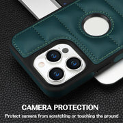 For iPhone 15 Pro Piano Key Hollow Cutout PU Phone Case(Green)