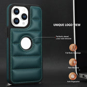 For iPhone 15 Pro Piano Key Hollow Cutout PU Phone Case(Green)