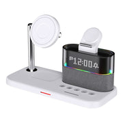 CO9 15W 5 in 1 Multifunctional Wireless Charger Bedside Clock Lamp(White)