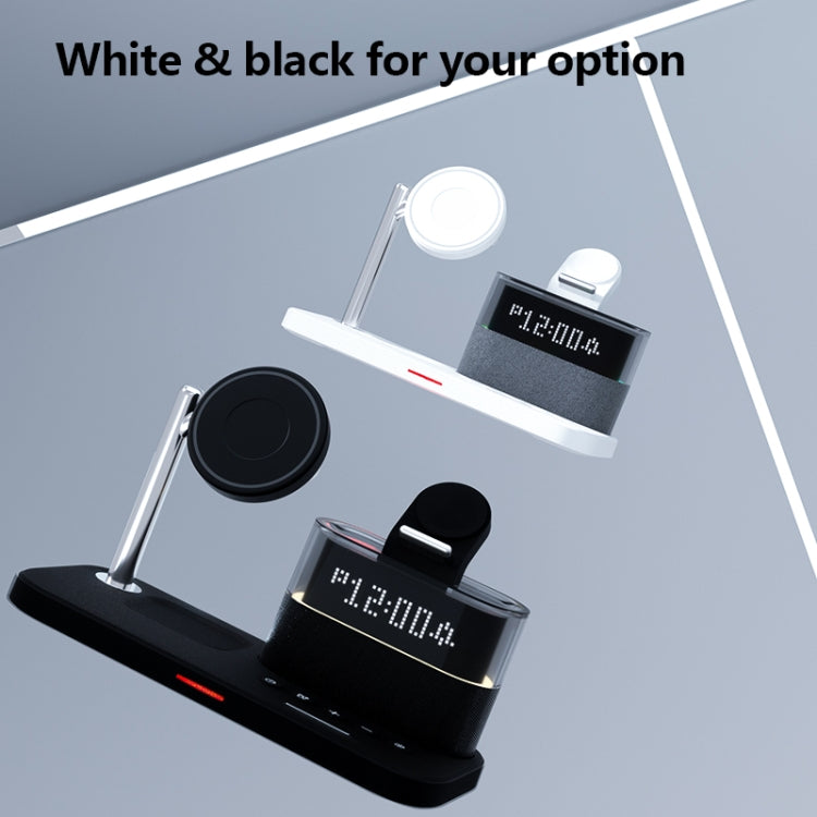 CO9 15W 5 in 1 Multifunctional Wireless Charger Bedside Clock Lamp(White)