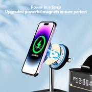 CO9 15W 5 in 1 Multifunctional Wireless Charger Bedside Clock Lamp(Black)