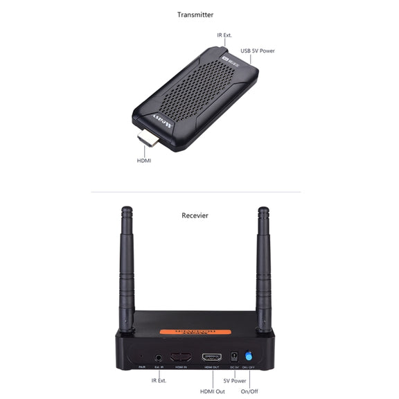 Measy FHD656 Mini 1080P HDMI 1.4 HD Wireless Audio Video Transmitter Receiver Extender Transmission System, Transmission Distance: 100m, EU Plug