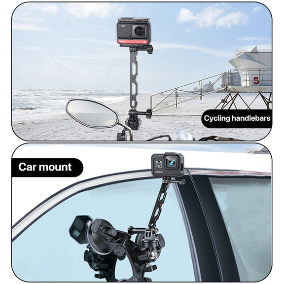 20cm Aluminium Extension Arm Hollow Grip Extender(Black)