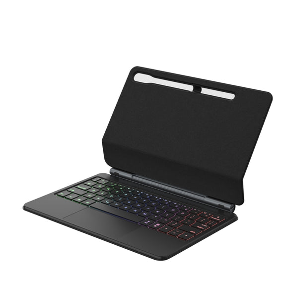 For Samsung Galaxy Tab S9 FE/S9/S8 M11P-B-S9 Magnetic Bluetooth Keyboard Leather Tablet Case(Black)