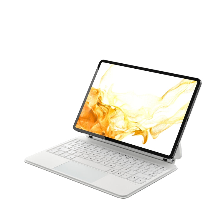 For Samsung Galaxy Tab S9 FE/S9/S8 M11P-B-S9 Magnetic Bluetooth Keyboard Leather Tablet Case(White)