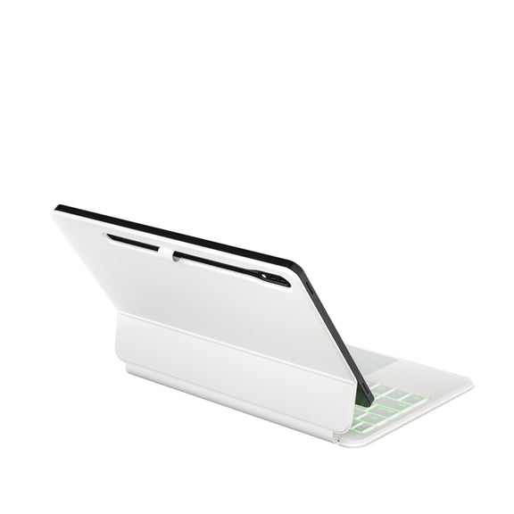 For Samsung Galaxy Tab S9 FE/S9/S8 M11P-B-S9 Magnetic Bluetooth Keyboard Leather Tablet Case(White)